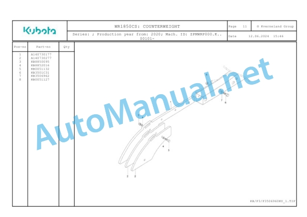 Kubota WR1850CS Parts Manual PDF 3 Kubota WR1850CS Parts Manual PDF-3