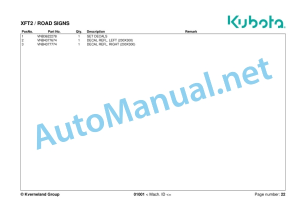 Kubota XFT2 Spraye Parts Manual PDF 5 Kubota XFT2 Spraye Parts Manual PDF-5
