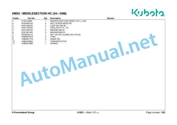 Kubota XMS2 Spraye Parts Manual PDF 4 Kubota XMS2 Spraye Parts Manual PDF-4