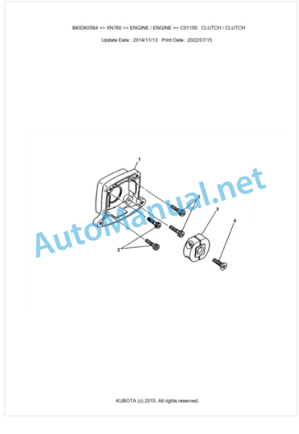Kubota XN760 Parts Manual PDF BKIDK0564 5 Kubota XN760 Parts Manual PDF BKIDK0564-5