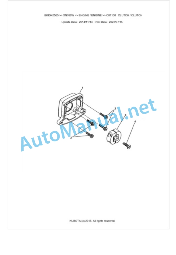 Kubota XN760W Parts Manual PDF BKIDK0565 5 Kubota XN760W Parts Manual PDF BKIDK0565-5