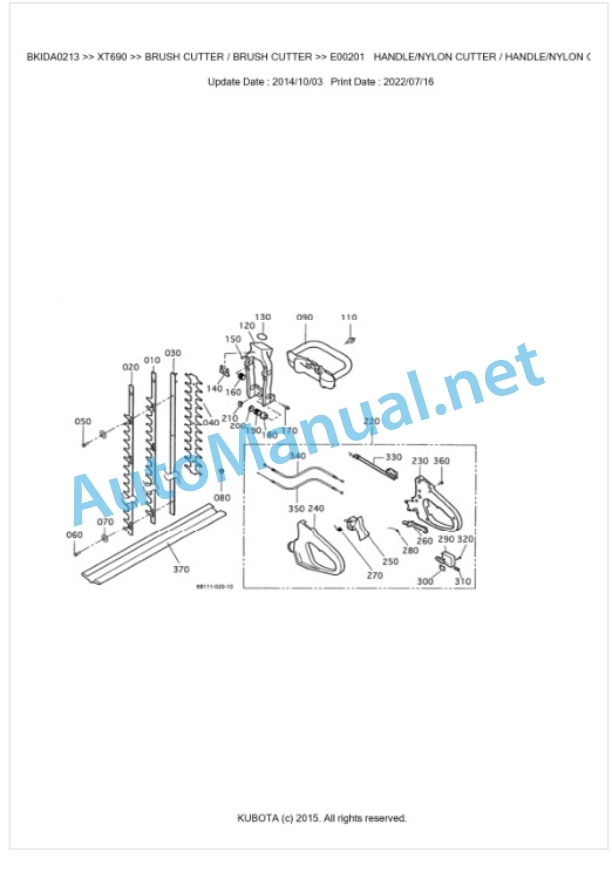 Kubota XT690 Parts Manual PDF BKIDA0213-2