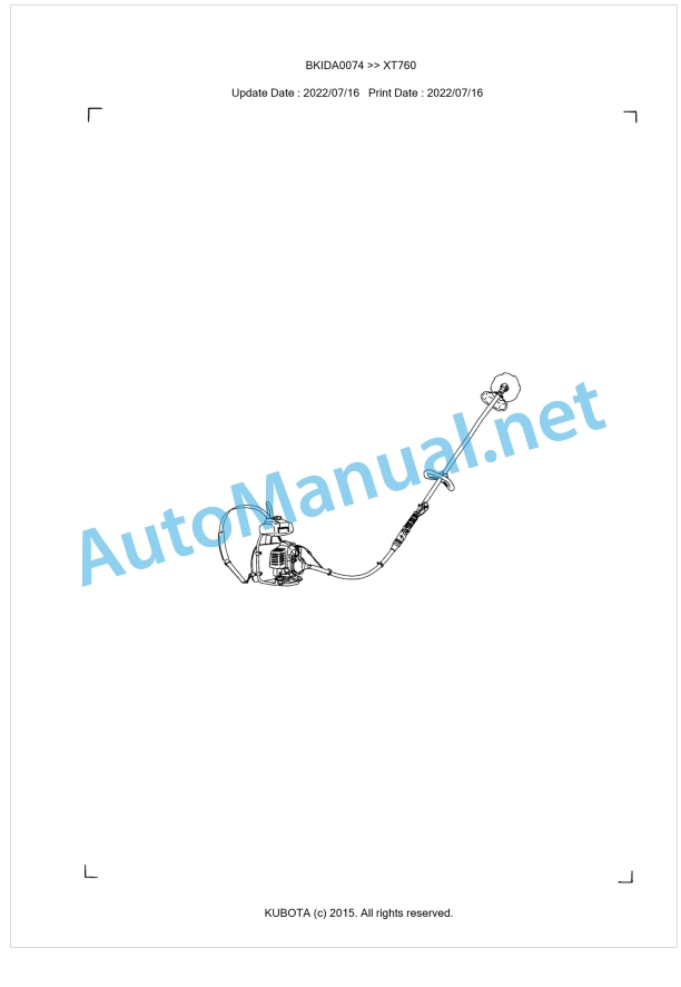 Kubota XT760 Parts Manual PDF BKIDA0074 1 Kubota XT760 Parts Manual PDF BKIDA0074