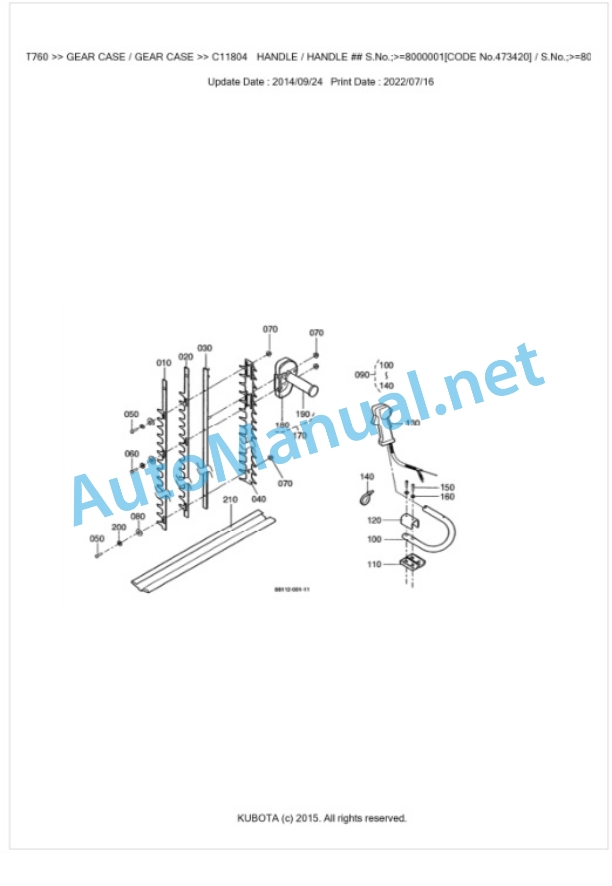 Kubota XT760 Parts Manual PDF BKIDA0074 3 Kubota XT760 Parts Manual PDF BKIDA0074-3
