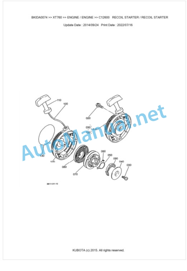 Kubota XT760 Parts Manual PDF BKIDA0074 5 Kubota XT760 Parts Manual PDF BKIDA0074-5