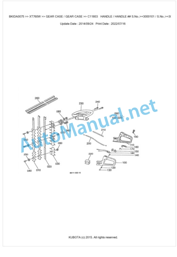 Kubota XT760W Parts Manual PDF BKIDA0075 3 Kubota XT760W Parts Manual PDF BKIDA0075-3