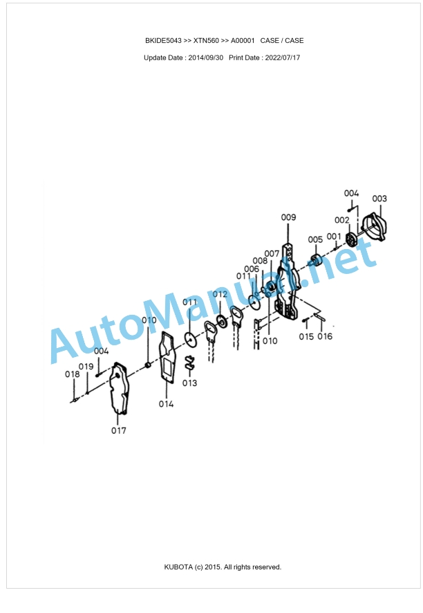 Kubota XTN560 Parts Manual PDF BKIDE5043 1 Kubota XTN560 Parts Manual PDF BKIDE5043