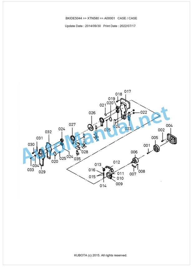 Kubota XTN580 Parts Manual PDF BKIDE5044 1 Kubota XTN580 Parts Manual PDF BKIDE5044