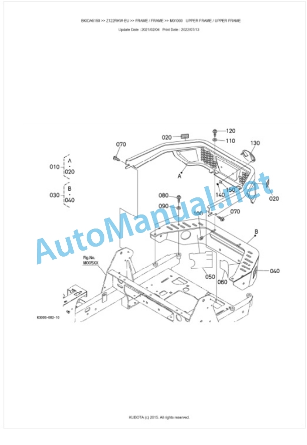 Kubota Z122RKW-EU Parts Manual PDF BKIDA5150 5 Kubota Z122RKW-EU Parts Manual PDF BKIDA5150-5