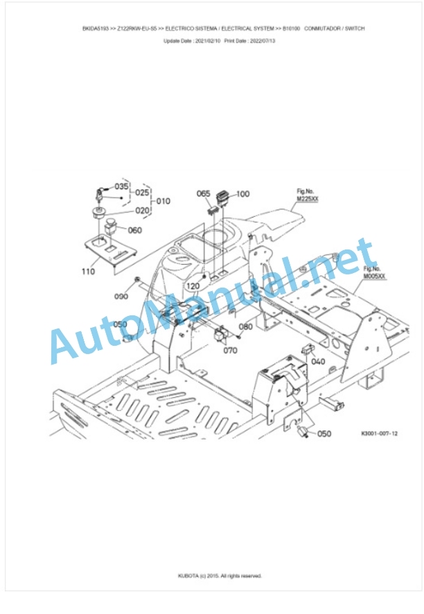 Kubota Z122RKW-EU-S5 Parts Manual PDF BKIDA5193 2 Kubota Z122RKW-EU-S5 Parts Manual PDF BKIDA5193-2