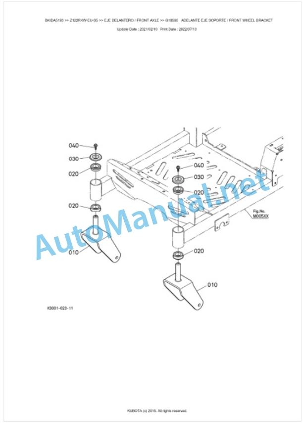 Kubota Z122RKW-EU-S5 Parts Manual PDF BKIDA5193 4 Kubota Z122RKW-EU-S5 Parts Manual PDF BKIDA5193-4
