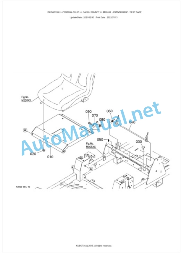 Kubota Z122RKW-EU-S5 Parts Manual PDF BKIDA5193 5 Kubota Z122RKW-EU-S5 Parts Manual PDF BKIDA5193-5