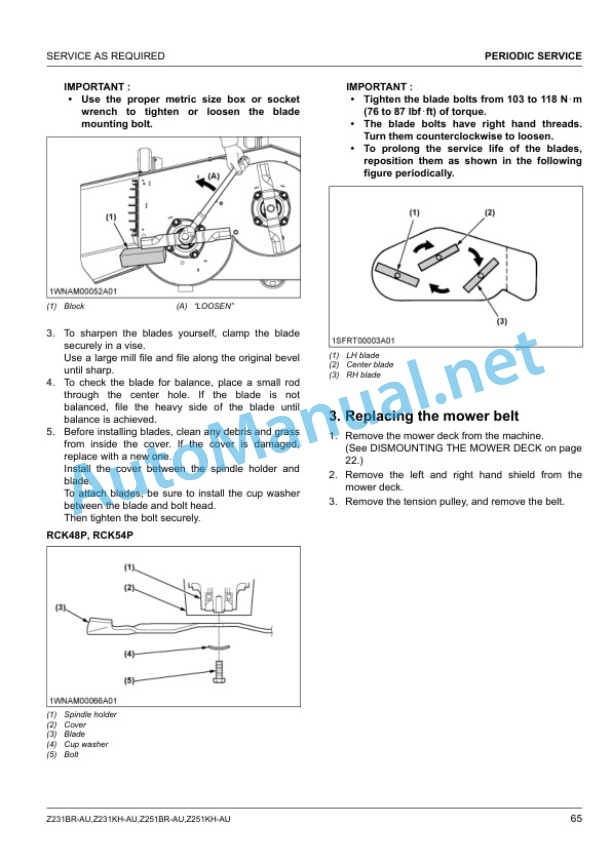 Kubota Z231BR-AU, Z231KH-AU, Z251BR-AU, Z251KH-AU Zero Turn Mower Operators Manual PDF 5 Kubota Z231BR-AU, Z231KH-AU, Z251BR-AU, Z251KH-AU Zero Turn Mower Operators Manual PDF - Image 5