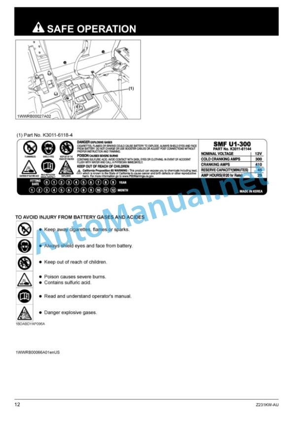 Alternative view of Kubota Z231KW-AU Zero Turn Mower Operators Manual PDF