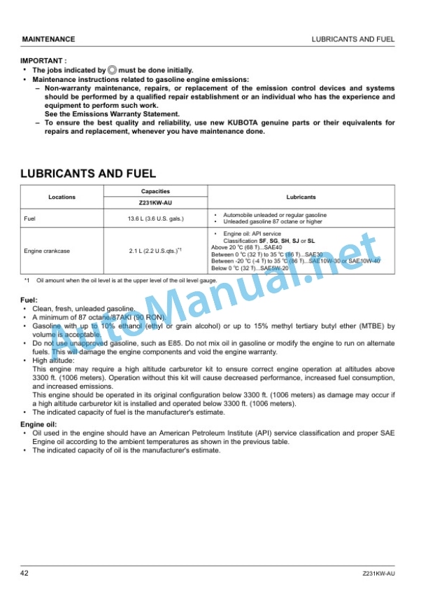 Kubota Z231KW-AU Zero Turn Mower Operators Manual PDF 4 Kubota Z231KW-AU Zero Turn Mower Operators Manual PDF - Image 4