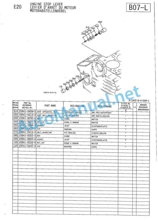 Kubota Z402-B-AIXAM-1 Diesel Engine Parts Manual PDF 3 Kubota Z402-B-AIXAM-1 Diesel Engine Parts Manual PDF-3