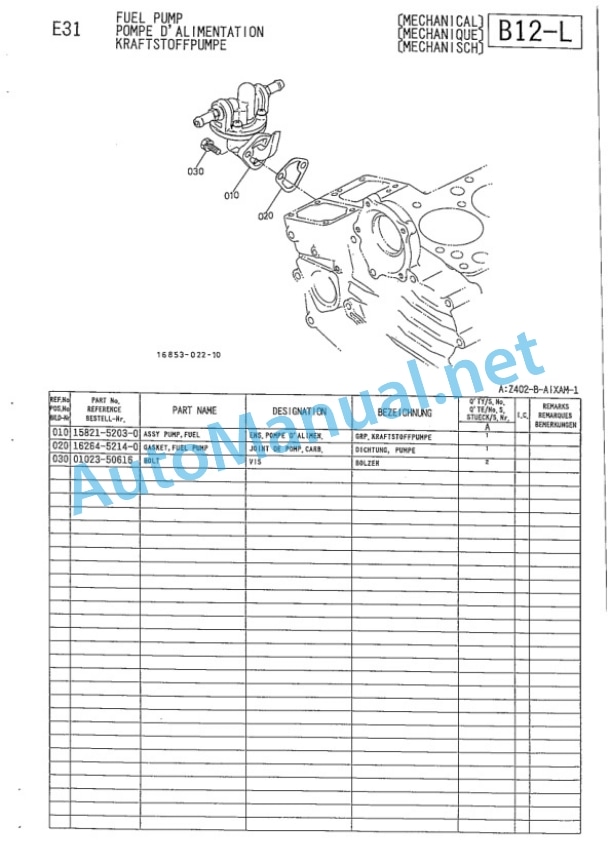 Kubota Z402-B-AIXAM-1 Diesel Engine Parts Manual PDF 4 Kubota Z402-B-AIXAM-1 Diesel Engine Parts Manual PDF-4