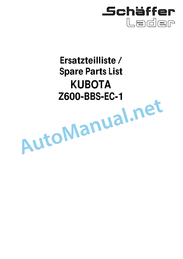 Kubota Z600-BBS-EC-1 Diesel Engine Parts Manual PDF