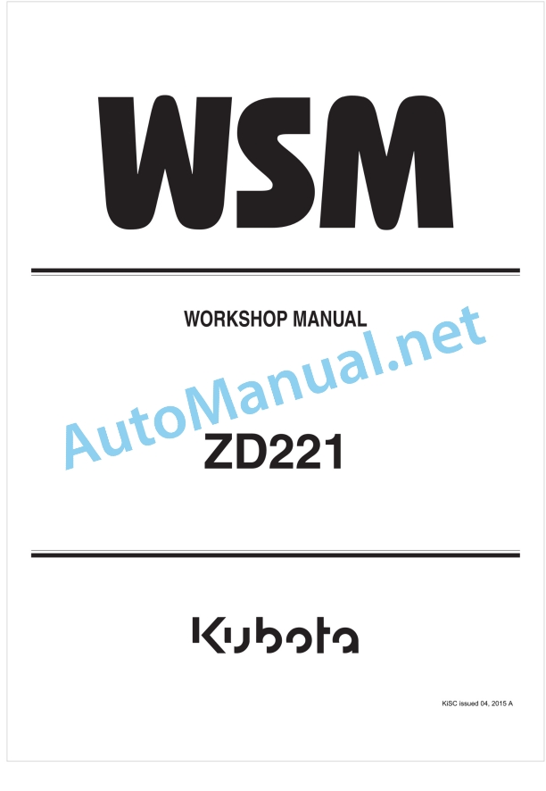 Kubota ZD221 Workshop Manual PDF 1 Kubota ZD221 Workshop Manual PDF