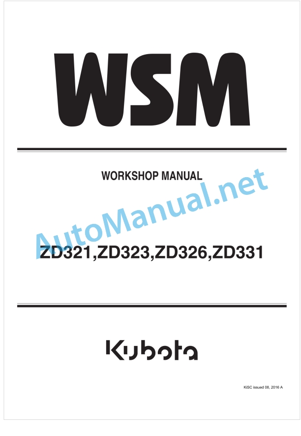 Kubota ZD321, ZD323, ZD326, ZD331 Workshop Manual PDF 1 Kubota ZD321, ZD323, ZD326, ZD331 Workshop Manual PDF