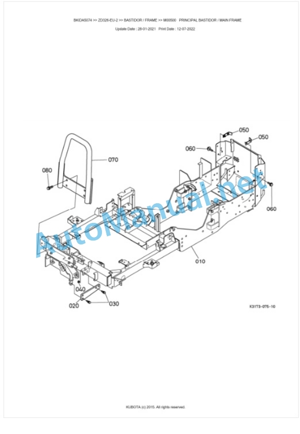 Kubota ZD326-EU-2 Parts Manual PDF BKIDA5074 5 Kubota ZD326-EU-2 Parts Manual PDF BKIDA5074-5