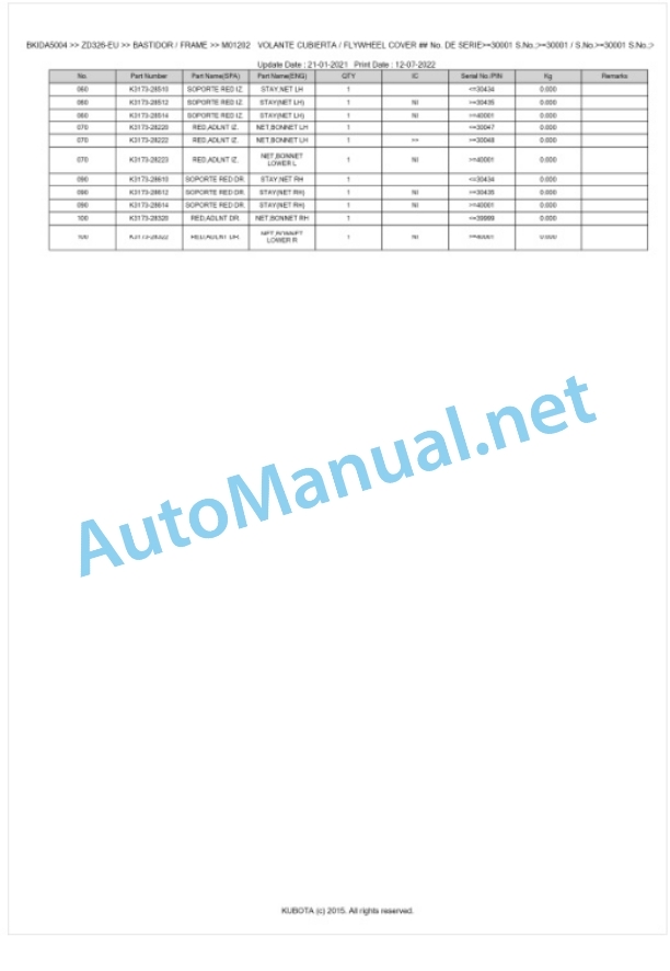 Kubota ZD326-EU Parts Manual PDF BKIDA5004 5 Kubota ZD326-EU Parts Manual PDF BKIDA5004-5