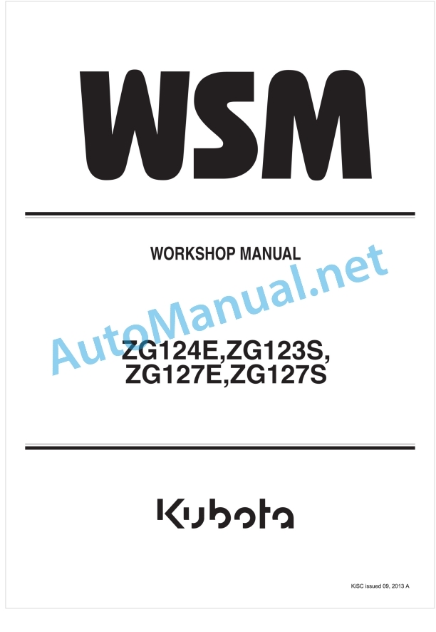 Kubota ZG124E, ZG123S, ZG127E, ZG127S Workshop Manual PDF 1 Kubota ZG124E, ZG123S, ZG127E, ZG127S Workshop Manual PDF