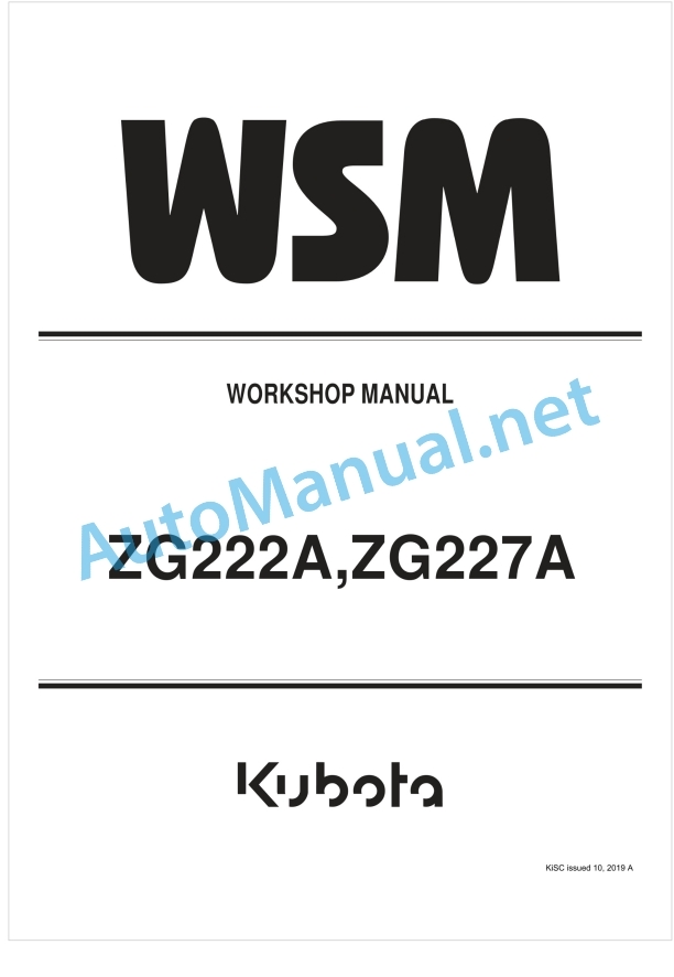 Kubota ZG222A, ZG227A Workshop Manual PDF 1 Kubota ZG222A, ZG227A Workshop Manual PDF