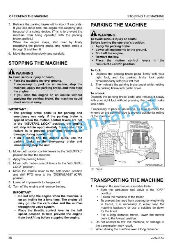 Kubota ZG327A-AU Zero Turn Mower Operators Manual PDF 3 Kubota ZG327A-AU Zero Turn Mower Operators Manual PDF - Image 3