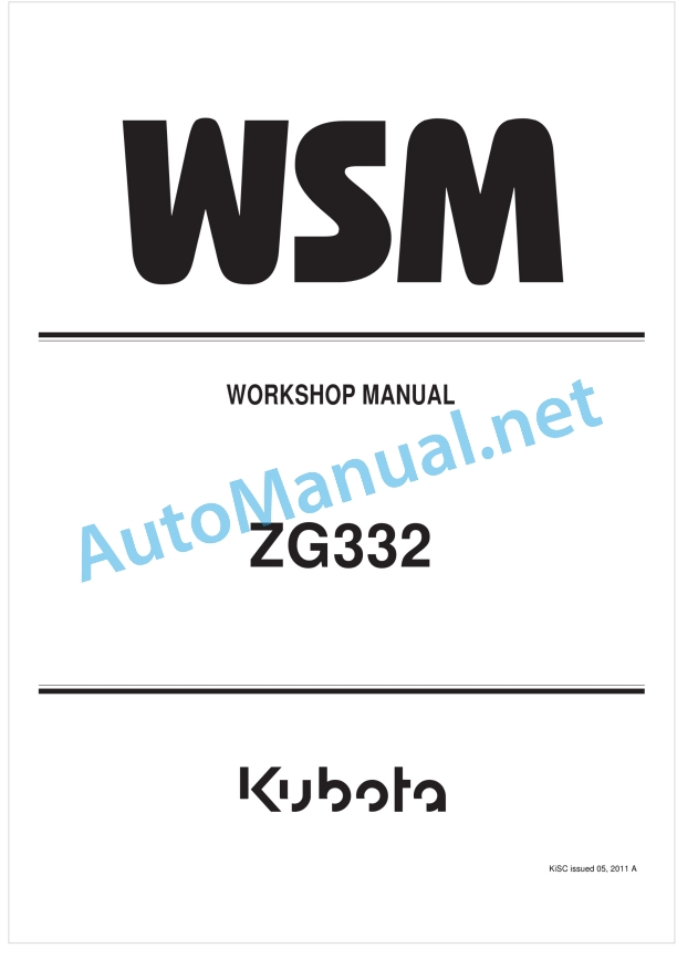 Kubota ZG332 Workshop Manual PDF