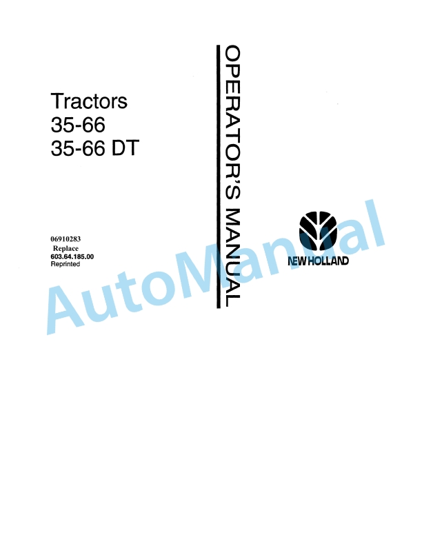 Fiatagri 35-66, 35-66DT Tractor Operation and Maintenance Manual 06910283