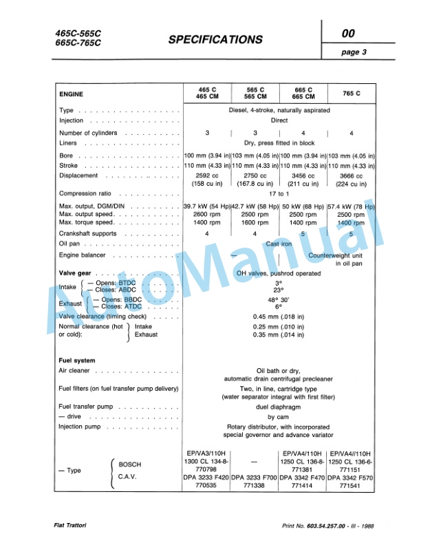 Fiatagri 55-65, 60-65, 70-65, 80-65 Tractor Workshop Manual 06910093 - Image 5