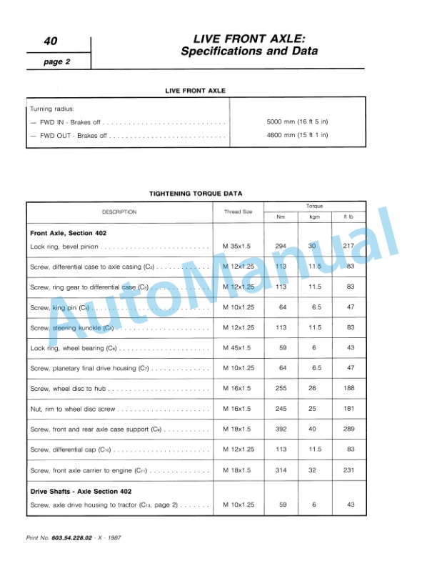 Fiatagri 55-66, 55-66DT, 60-66, 60-66DT, 65-66, 65-66DT, 70-66, 70-66DT, 80-66, 80-66DT Tractor Workshop Manual 06910069 3 Fiatagri 55-66, 55-66DT, 60-66, 60-66DT, 65-66, 65-66DT, 70-66, 70-66DT, 80-66, 80-66DT Tractor Workshop Manual 06910069 - Image 3