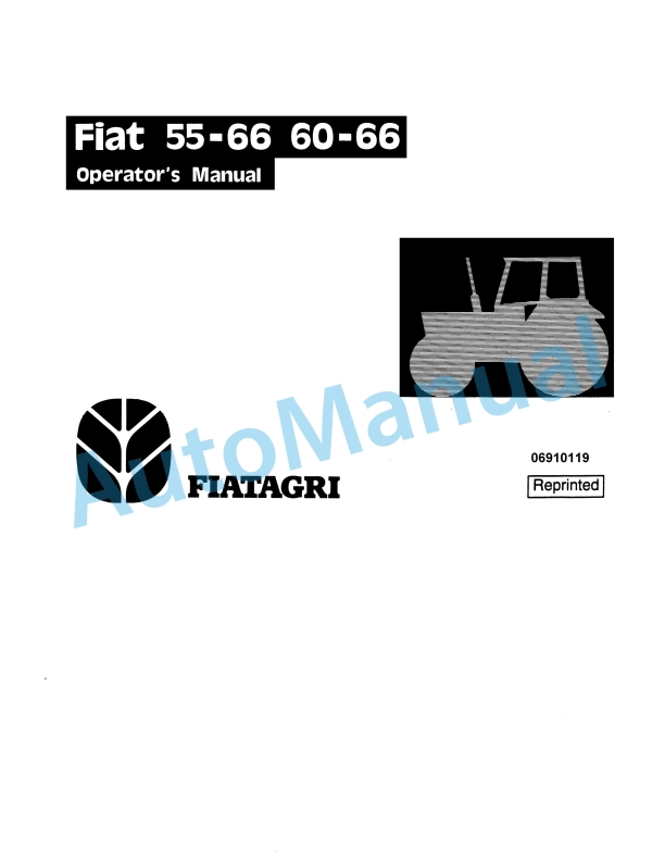 Fiatagri 55-66, 60-66 Tractor Operation and Maintenance Manual 06910119