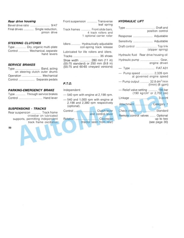 Fiatagri 55-75, 55-75DT, 60-75DT Tractor Operation and Maintenance Manual 06910156 5 Fiatagri 55-75, 55-75DT, 60-75DT Tractor Operation and Maintenance Manual 06910156 - Image 5