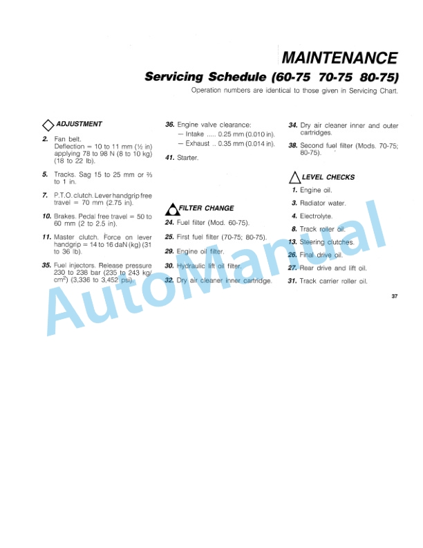 Fiatagri 60-75, 70-75, 80-75 Tractor Operation and Maintenance Manual 06910158-4