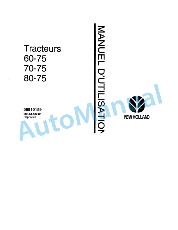 Fiatagri 60-75, 70-75, 80-75 Tractor Operation and Maintenance Manual 06910159