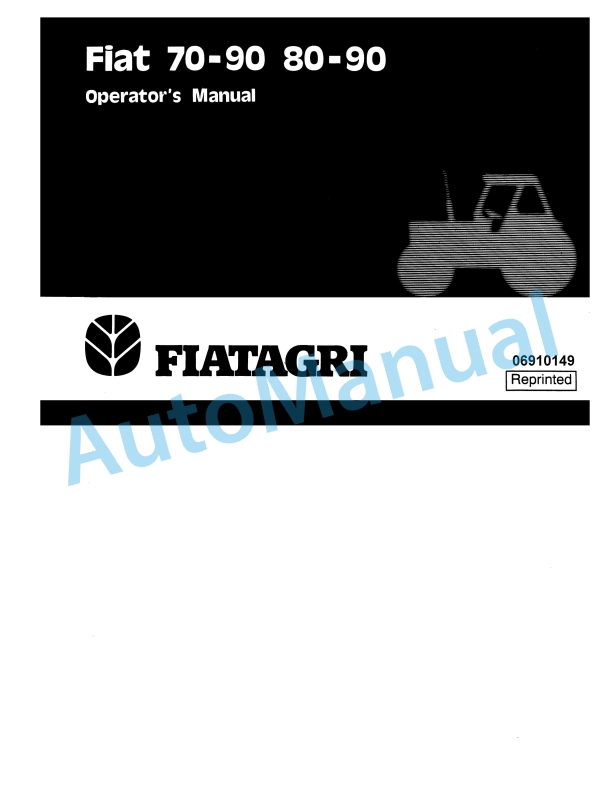 Fiatagri 70-90, 80-90 Tractor Operation and Maintenance Manual 06910149