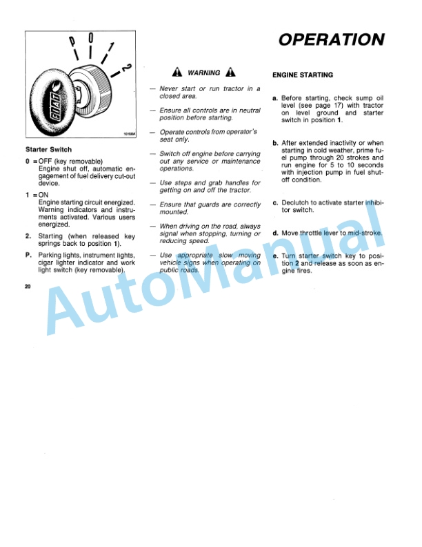 Alternative view of Fiatagri 70-90, 80-90 Tractor Operation and Maintenance Manual 06910149