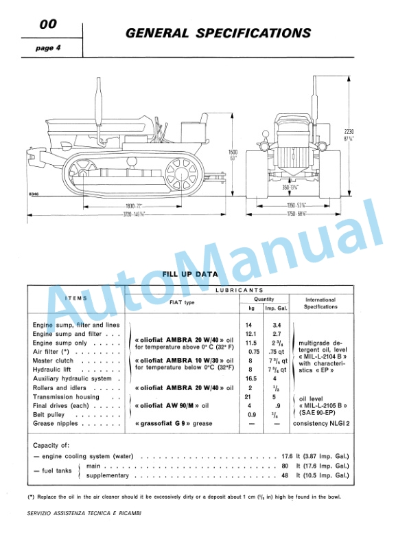 Fiatagri 805C Tractor Service Direction 06910046-2