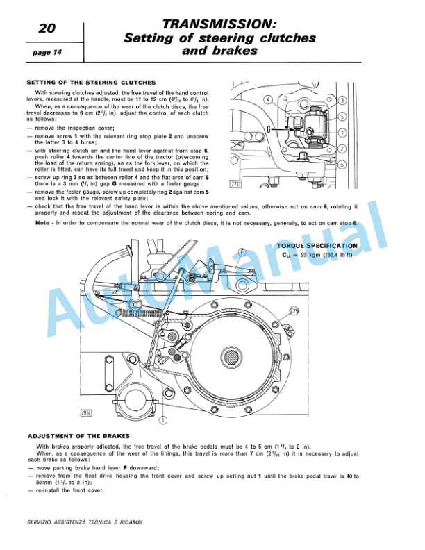 Fiatagri 805C Tractor Service Direction 06910046-4