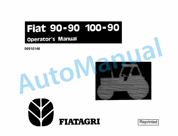 Fiatagri 90-90, 100-90 Tractor Operation and Maintenance Manual 06910148