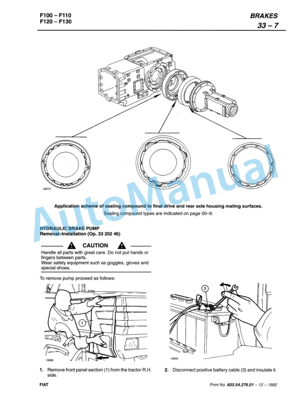 Fiatagri F100, F110, F120, F130 Turbo Tractor Workshop Manual 06910102 4 Fiatagri F100, F110, F120, F130 Turbo Tractor Workshop Manual 06910102-4