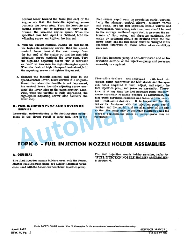 Fiatallis 10000, 11000, 11000MKII, 685T Engine Service Manual 70645121 3 Fiatallis 10000, 11000, 11000MKII, 685T Engine Service Manual 70645121 - Image 3