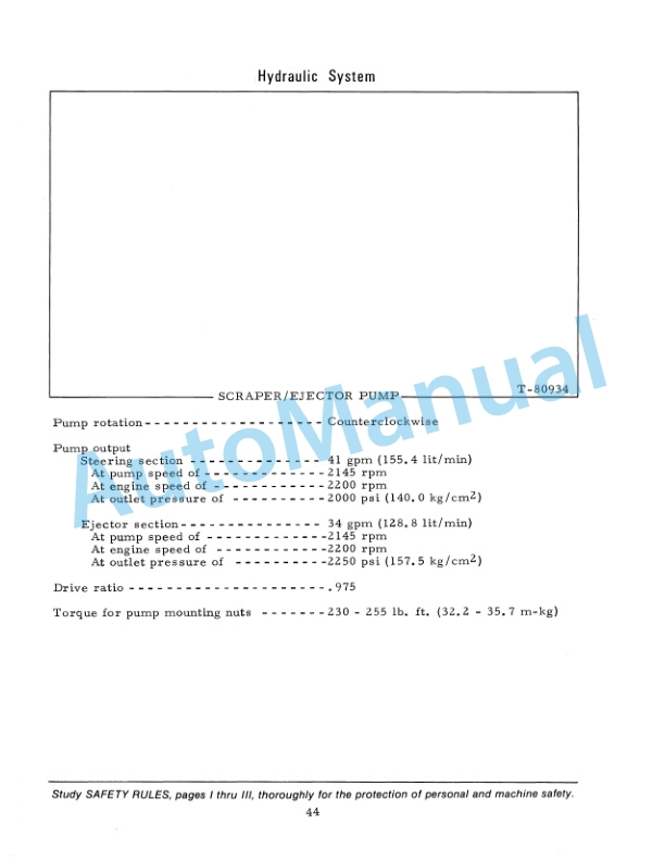 Fiatallis 161 Tractor Scraper-Specification Service Manual 73112987 5 Fiatallis 161 Tractor Scraper-Specification Service Manual 73112987-5