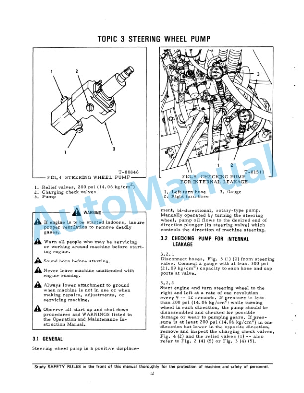 Fiatallis 260B, 261B, 262B, 263B, 161 Tractor Scraper Service Manual 73117273 4 Fiatallis 260B, 261B, 262B, 263B, 161 Tractor Scraper Service Manual 73117273-4