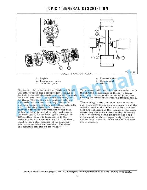 Fiatallis 260B Tractor Scraper - 261B Elevating Tractor Scraper Service Manual 73111173 3 Fiatallis 260B Tractor Scraper - 261B Elevating Tractor Scraper Service Manual 73111173 - Image 3