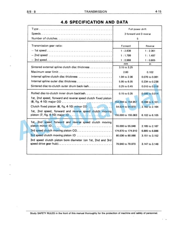 Fiatallis 8, 8B Crawler Dozer Service Manual 60406362 3 Fiatallis 8, 8B Crawler Dozer Service Manual 60406362-3