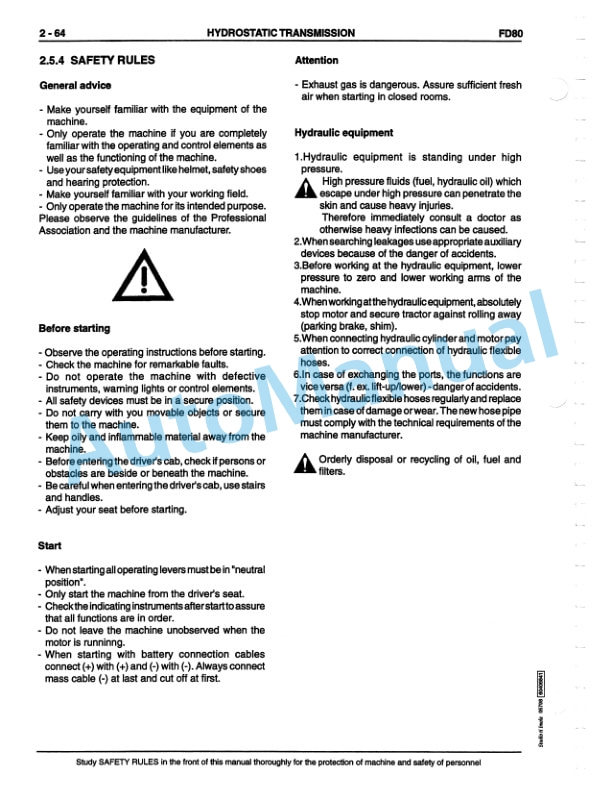 Fiatallis FD80 Hydrostatic Crawler Dozer Service Manual 60406841 3 Fiatallis FD80 Hydrostatic Crawler Dozer Service Manual 60406841-3
