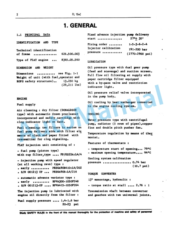 Fiatallis FL10C Crawler Loader Service Manual 60406262 2 Fiatallis FL10C Crawler Loader Service Manual 60406262-2